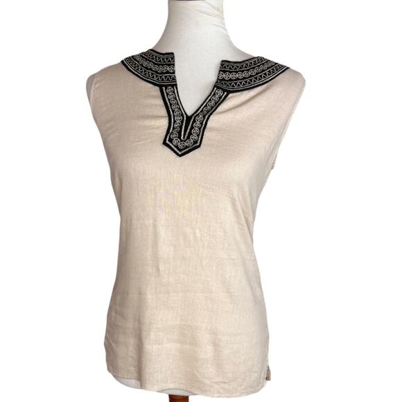 Telluride Clothing Co. Linen Blend Lightweight Summer Embroidered Tank Size S - Picture 4 of 6